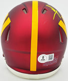 MIKE SAINRISTIL AUTOGRAPHED COMMANDERS MAROON MINI HELMET BECKETT 234649