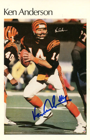 Ken Anderson Signed Cincinnati Bengals Mini Poster 4/50 Beckett 46143