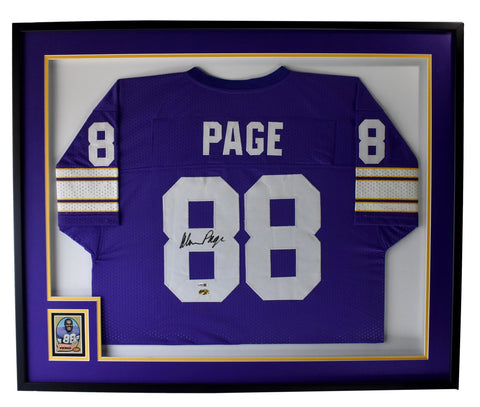 Alan Page Vikings HOF Signed/Autographed Custom Jersey Framed JSA 207492