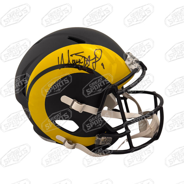 MATTHEW STAFFORD SIGNED LA RAMS F/S RIVALRIES SPEED REPLICA HELMET BECKETT QR