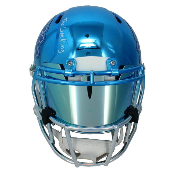 Barry Sanders Autographed HOF '04 Chromed Authentic Helmet Beckett & G – Super Sports Center