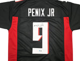 FALCONS MICHAEL PENIX JR. AUTOGRAPHED SIGNED BLACK JERSEY BECKETT WITNESS 242573