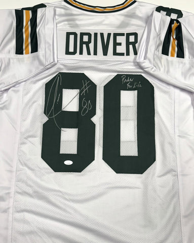 Packers DONALD DRIVER Signed Custom Replica White Jersey w/ Packer for Life JSA