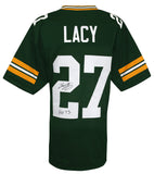 Eddie Lacy (PACKERS) Signed Green Custom Football Jersey w/ROY'13 (SCHWARTZ COA)