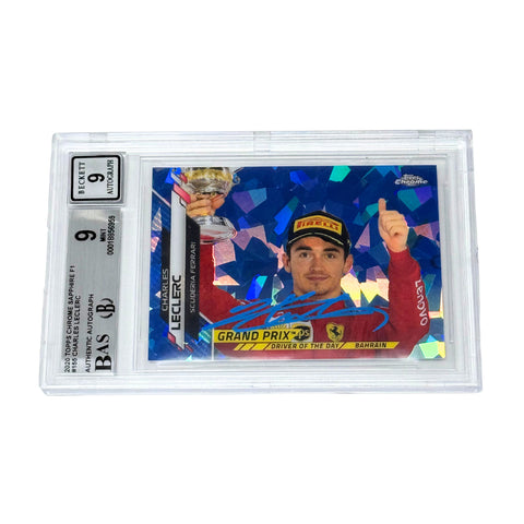 Charles Leclerc Signed 2020 Topps Chrome Formula 1 Sapphire - BGS 9 AUTO 9