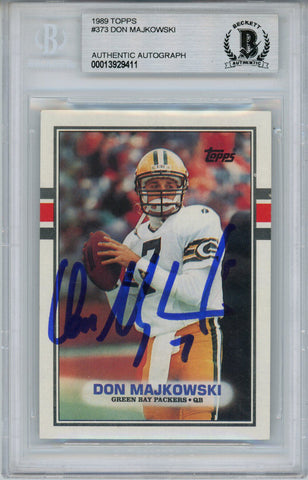 Don Majkowski Autographed 1989 Topps #373 Rookie Card Beckett Slab 36292