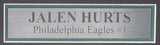 Jalen Hurts Signed Black Custom Football Jersey Eagles Framed JSA 184687