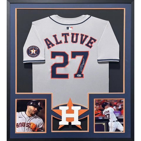 Jose Altuve Autographed Signed Framed Houston Astros Grey Jersey BECKETT