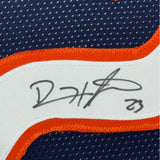 Framed Autographed/Signed Devin Hester 35x39 Chicago Blue Jersey JSA COA