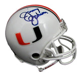 Jimmy Johnston Signed/Auto Univ of Miami Mini Football Helmet Beckett 213347
