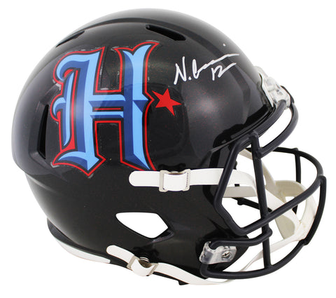 Texans Nico Collins Signed 2024 Alt H-Town Full Size Speed Rep Helmet BAS Wit 2