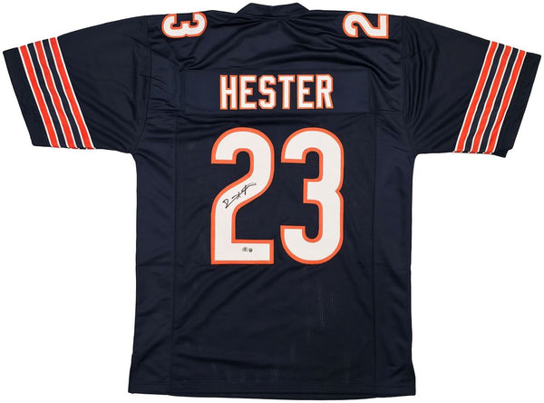Devin Hester Chicago Signed Navy Blue Football Jersey BAS