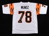 Anthony Munoz Signed Cincinatti Bengals White Jersey (JSA) 2xSuper Bowl O-Tackle
