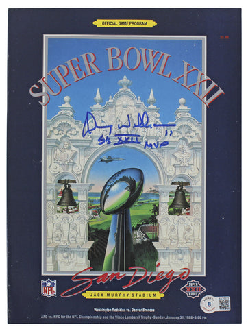 WFT Doug Williams "SB XXII MVP" Authentic Signed SB XXII Program BAS #BA75222