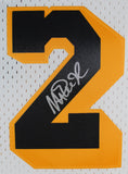 Lakers Magic Johnson Signed White M&N 1984-85 HWC Swingman Framed Jersey BAS Wit