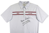 Oklahoma Barry Switzer "Boomer Sooner" Signed White Polo Shirt BAS Witnessed