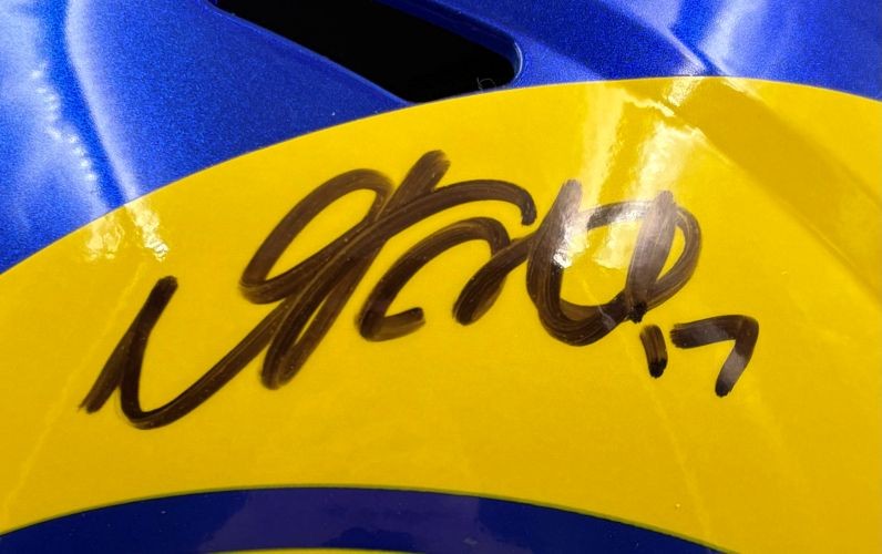 Davante Adams Signed Los Angeles Rams Full Size Replica Speed Helmet B ...