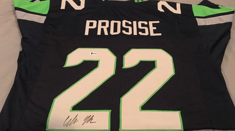C.J. Prosise Signed Seahawks Jersey (Beckett) Seattle Running Back / Notre Dame