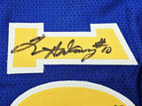 WARRIORS RUN TMC AUTOGRAPHED BLUE JERSEY 3 SIGS MULLIN HARDAWAY HOF BECKETT