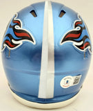 RYAN TANNEHILL AUTOGRAPHED TITANS FLASH BLUE SPEED MINI HELMET BECKETT QR 197225