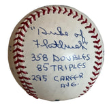 Duke Snider Dodgers Autographed & 15X Inscribed MLB Baseball Statball COA