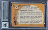 Celtics Larry Bird Signed 1981 Topps #4 Reprint Card Auto 10! BAS Slabbed