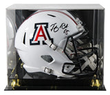 Arizona Tedy Bruschi Signed White Full Size Speed Rep Helmet W/ Case BAS Witness