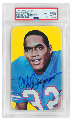 O.J. Simpson Signed Bills 1970 Topps Super Rookie Football Card #24 (PSA/DNA)