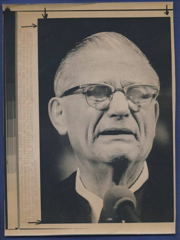 Woody Hayes Ohio State 1986 wire photo Addressing OSU Grads112401