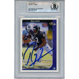Ray Lewis Autographed/Signed 2002 Score #24 Trading Card Slab Beckett 53504