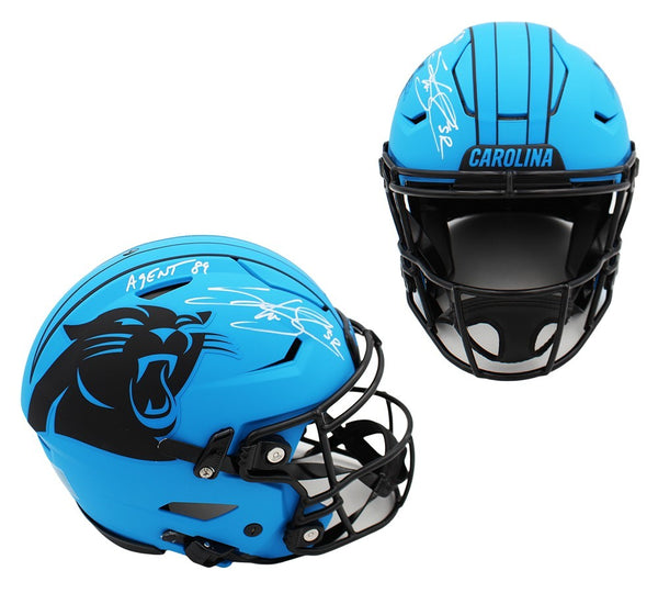 Steve Smith Sr Signed Panthers Speed Flex Authentic Rave Helmet "Agent 89" Insc