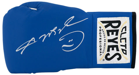 Sugar Ray Leonard Signed Cleto Reyes Blue Boxing Glove - (SCHWARTZ SPORTS COA)