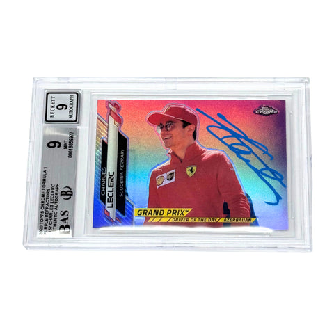 Charles Leclerc Signed 2020 Topps Chrome Formula 1 Purple /399 - BGS 9 AUTO 9