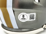 ALVIN KAMARA AUTOGRAPHED SAINTS FLASH GRAY MINI HELMET BECKETT WITNESS 224756