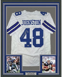 FRAMED Autographed/Signed DARYL MOOSE JOHNSTON 35x39 White Jersey BAS COA