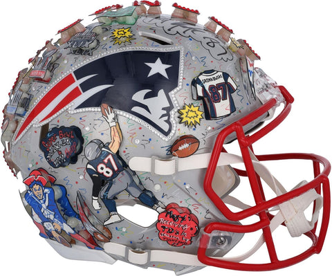 Rob Gronkowski Patriots Signed Riddell Authentic Helmet - Art Charles Fazzino
