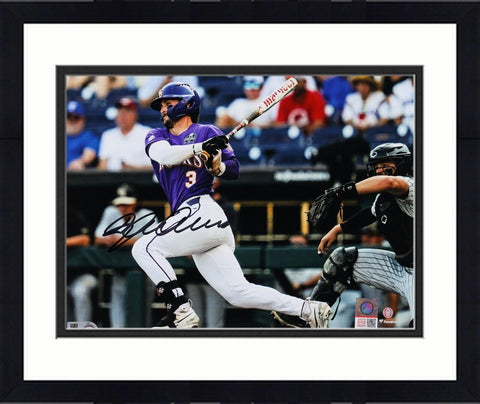 Framed Dylan Crews LSU Tigers Autographed 8" x 10" Hitting Photograph