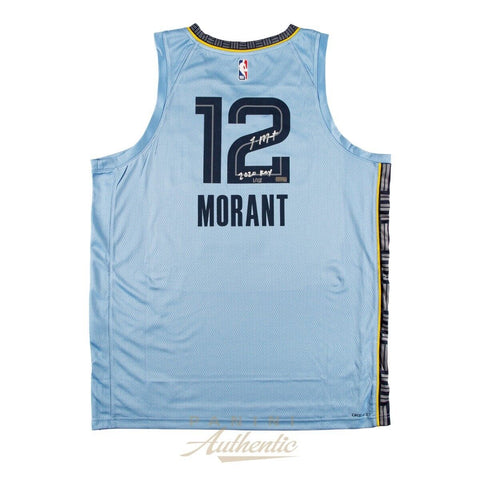 Ja Morant Autographed "2020 ROY" Memphis Grizzlies Nike Jersey Panini LE 1/112