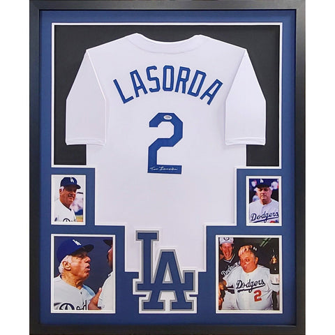 Tommy LaSorda Autographed Signed Framed Los Angeles Dodgers Jersey PSA/DNA