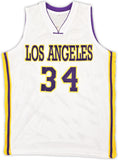 LAKERS SHAQUILLE O'NEAL AUTOGRAPHED WHITE JERSEY SIGNED ON #4 BECKETT 191134