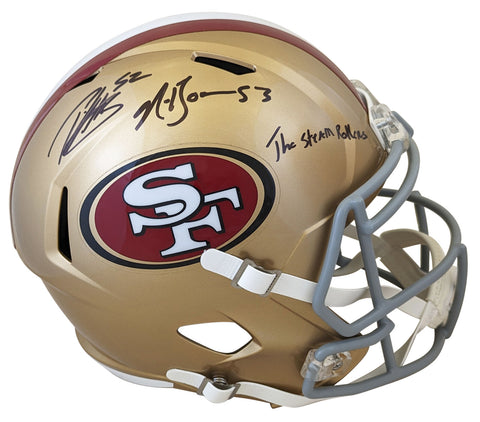 49ers Patrick Willis & Navorro Bowman Signed Full Size Speed Rep Helmet BAS Wit