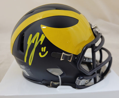 JJ MCCARTHY SIGNED MICHIGAN WOLVERINES SPEED MINI HELMET BECKETT COA