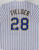 Brewers All Star PRINCE FIELDER Signed Custom Replica PINSTRIPE Jersey AUTO JSA