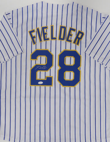 Brewers All Star PRINCE FIELDER Signed Custom Replica PINSTRIPE Jersey AUTO JSA