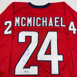 Autographed/Signed Connor McMichael Washington Red Jersey Beckett BAS COA