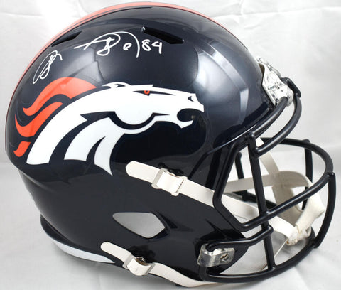 Shannon Sharpe Autographed Denver Broncos F/S Speed Helmet- Beckett W Hologram