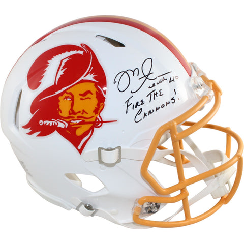 Mike Alstott Signed Tampa Bay Buccaneers Authentic TB Helmet Insc Beckett 51679