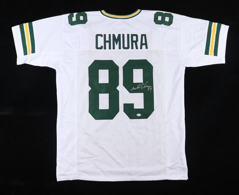 Mark Chmura Signed Green Bay Packers White Jersey (PSA COA) 3xPro Bowl Tight End