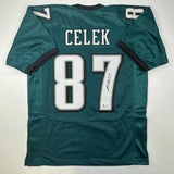 Autographed/Signed Brent Celek Philadelphia Green Football Jersey JSA COA