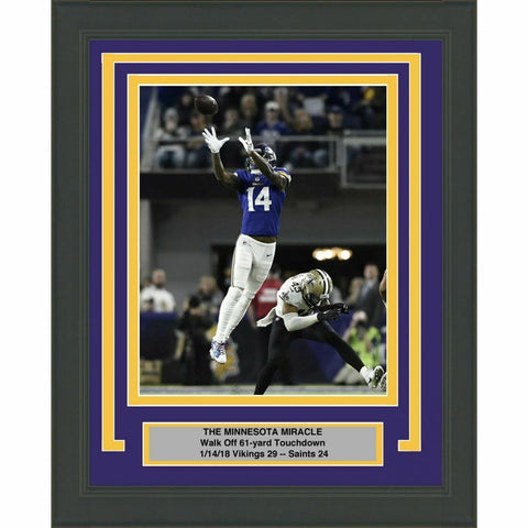 Framed STEFON DIGGS Minnesota Vikings Miracle 8x10 Photo Professionally Matted 2